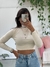 Blusa Cropped Classy Bege na internet