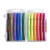 Conjunto de 12 canetas hidrográficas em diversas cores da marca Leo&Leo, apresentadas em uma embalagem plástica resistente transparente.