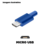 Cabo de Dados Micro USB x USB Tecido Acabamento em Alumínio 2.4A / 1MT Azul Letron - comprar online