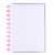 Caderno Diskô Finger Heart com 80 folhas, grande, com espiral rosa e folhas em branco.