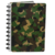 Caderno Diskô Classic Camuflado grande com capa em padrão de camuflagem verde e marrom, 80 folhas.