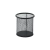 Porta canetas redondo de metal aramado preto, ideal para organização de escritório.