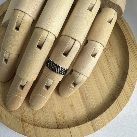 anel prata bali chevron falange 1,5 cm / regulável