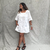 vestido curto off white / Yacu / linho com viscose