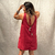 vestido dupla face estampa Las Casitas e vinho / Antay / linho com viscose - Andina