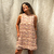 vestido dupla face estampa Las Casitas e vinho / Antay / linho com viscose