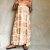 Imagem do vestido longo e saia estampa Pachamama mostarda e branco / Chakra / heavy linho