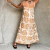 vestido longo e saia estampa Pachamama mostarda e branco / Chakra / heavy linho