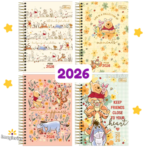 Agenda Diária Ursinho Pooh 2026 Espiral Tilibra - comprar online