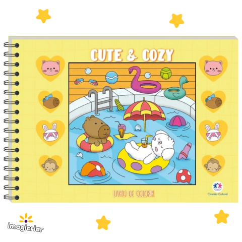 Livro de Colorir Cute & Cozy Capa Dura Editora Ciranda Cultural