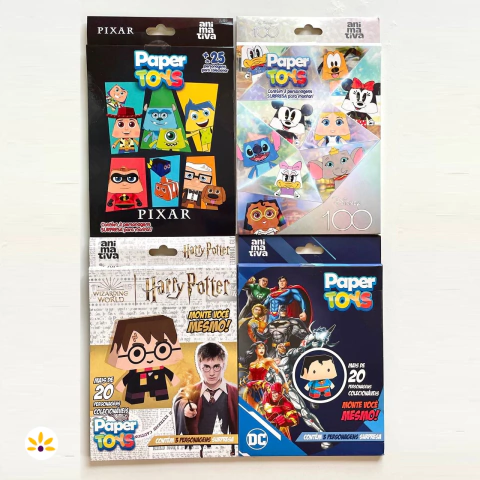 Paper Toys Animativa - Disney 100, Pixar, Harry Potter ou DC Comics - Bonecos de Papel Colecionáveis