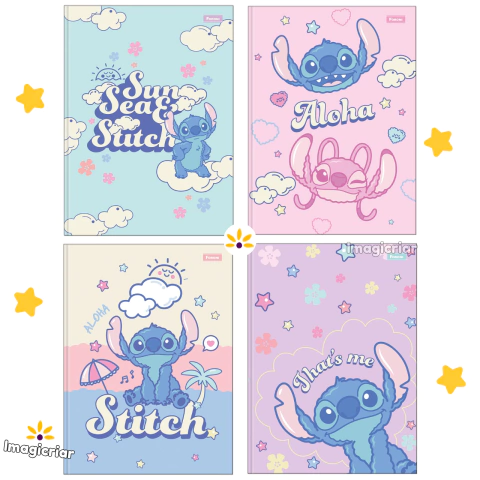 Caderno Brochura Colegial Stitch Foroni - 80 ou 160 Folhas Especiais