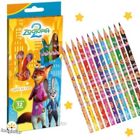 Lápis de Cor Zootopia Tris - 12 Cores