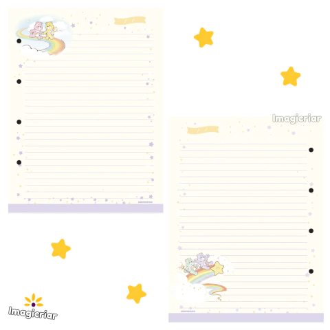 Refil Ursinhos Carinhosos para Caderno Argolado Animativa | Tamanho Colegial