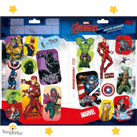Cartela de Adesivos Avengers Tilibra | Tamanho G