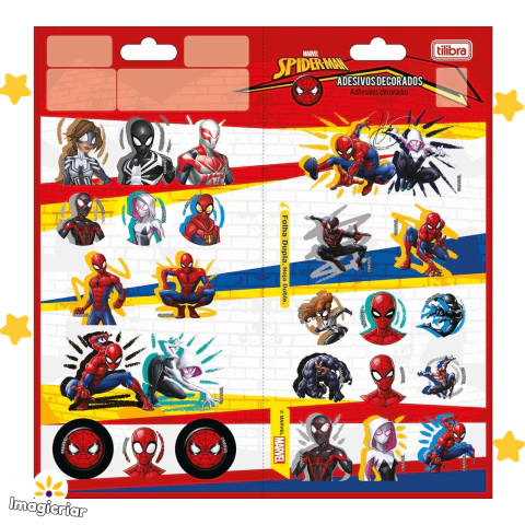 Cartela de Adesivos Spider-Man Tilibra