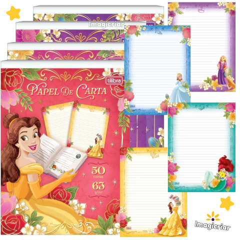 Bloco Papel de Carta Princesas Disney Tilibra - comprar online