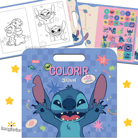 Livro de Colorir Maleta Stitch Disney Foroni