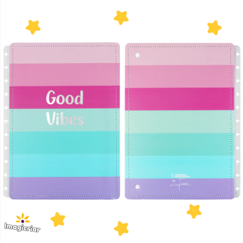 Capa e Contracapa Good Vibes by Indy para Caderno Inteligente | Tamanho A5, Médio ou Grande