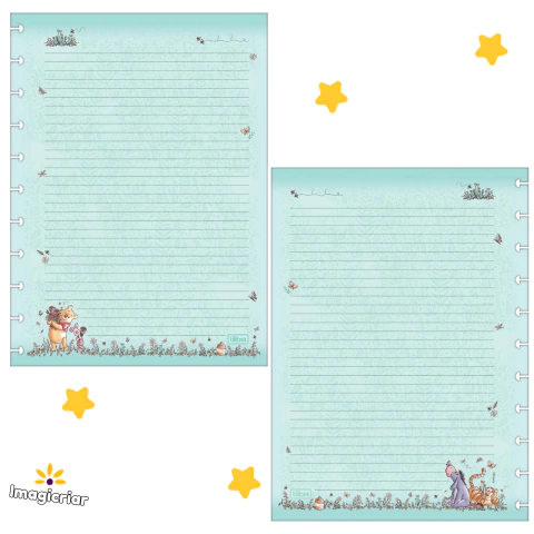 Folhas Soltas Ursinho Pooh para Tilidisco Tilibra | Tamanho Universitário