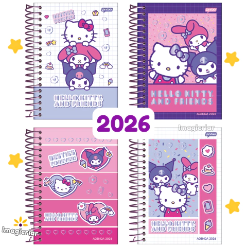 Agenda Diária Hello Kitty Besties Forever 2026 Espiral Jandaia - comprar online