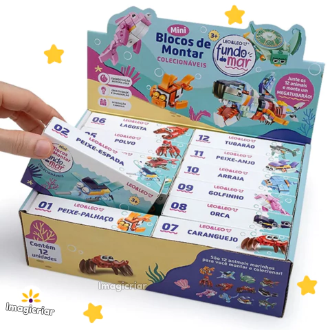 Blocos de Montar Mini Fundo do Mar Leo&Leo - Coleção Completa