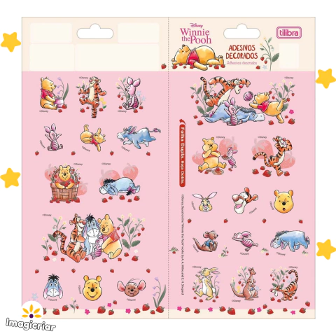 Cartela de Adesivos Ursinho Pooh Tilibra