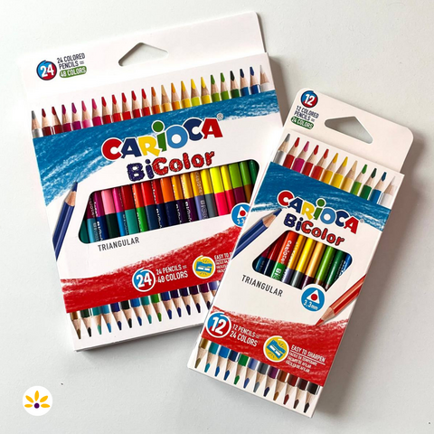Lápis de Cor BiColor Carioca - 24 ou 48 Cores