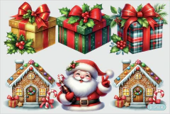 1767 - Decalque Natalino – Presentes de Natal & Papai Noel
