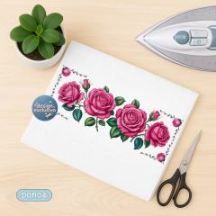 1390 - Decalque Fácil Barrado - Rosas Pink & Orvalho - comprar online