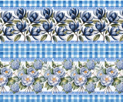1751 - Tecido tricoline exclusiva 100% algodão - Jardim Sereno 55cm x 1,50m - loja online