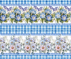 1751 - Tecido tricoline exclusiva 100% algodão - Jardim Sereno 55cm x 1,50m - Panoo