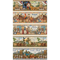Tricoline Digital Algodão 100% Barrado Regiões Toalha Pano de Prato 55 cm x 1,50 m - comprar online