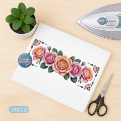 1392 - Decalque Fácil Barrado - Rosas Claras & Orvalho - comprar online