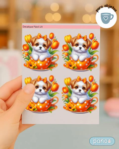 0892 - Decalque Fácil para Objetos Rígidos - Cachorrinho Tulipa - comprar online