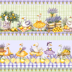 1821 - Tecido tricoline 100% algodão - 55cm x 1,50m - Patinhos Lilás