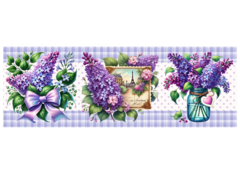 Recortes Sublimados para bate mão e pano de prato - Flores Lilás