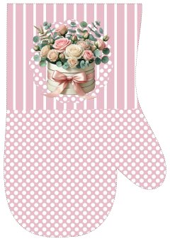 Recortes Sublimados para Luva de Cozinha - Rosas Claras