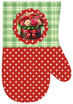 Recortes Sublimados para Luva de Cozinha - Rosas Vermelha