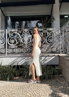 VESTIDO MIDI AURA OFF WHITE