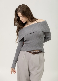 BLUSA OMBRO A OMBRO CINZA