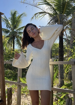 VESTIDO BRISA - CURTO COM MANGA FLARE OFF WHITE - comprar online