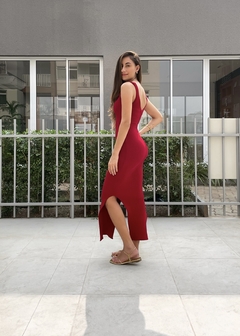 VESTIDO MIDI AURA VERMELHO na internet