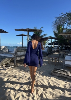 VESTIDO BRISA - CURTO COM MANGA FLARE MARINHO na internet