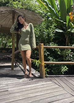 VESTIDO BRISA - CURTO COM MANGA FLARE VERDE na internet