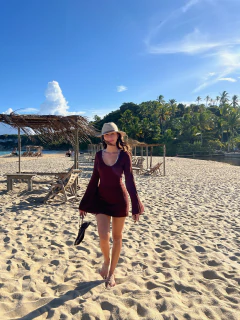 VESTIDO BRISA - CURTO COM MANGA FLARE MARROM - comprar online