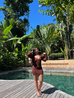 Imagem do VESTIDO BRISA - CURTO COM MANGA FLARE MARROM