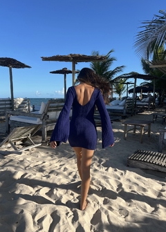 VESTIDO BRISA - CURTO COM MANGA FLARE MARINHO - loja online