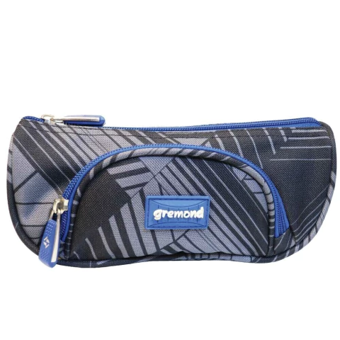 Cartuchera Gremond Dos Cierres Gris y Negro