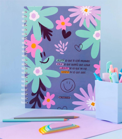Cuaderno Punto Cero Be Positive A4 Rayado Tapa Dura - Acepta